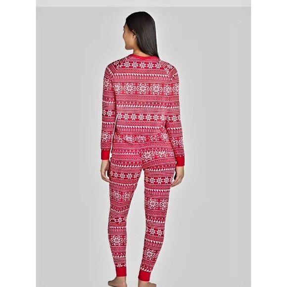 NWT JACLYN RED FAIR ISLE HOLIDAY 2 PIECE PAJAMA SET - Picture 2 of 7